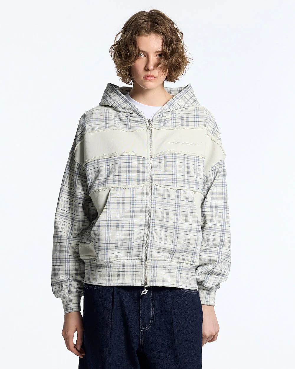 RIPPED ZIP HOODIE WHITE - Image 8
