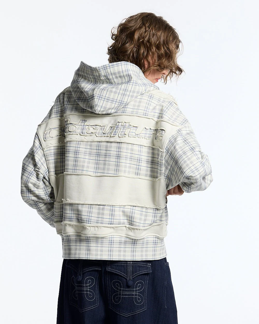 RIPPED ZIP HOODIE WHITE - Image 9