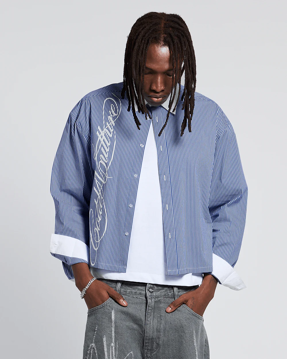 SCRIPT SHIRT BLUE & WHITE - Image 2