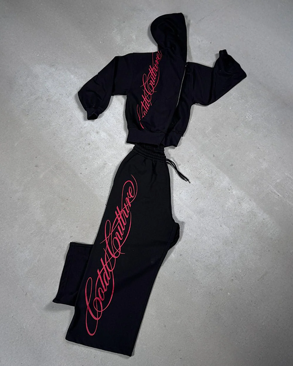 SCRIPT ZIP HOODIE BLACK - Image 7