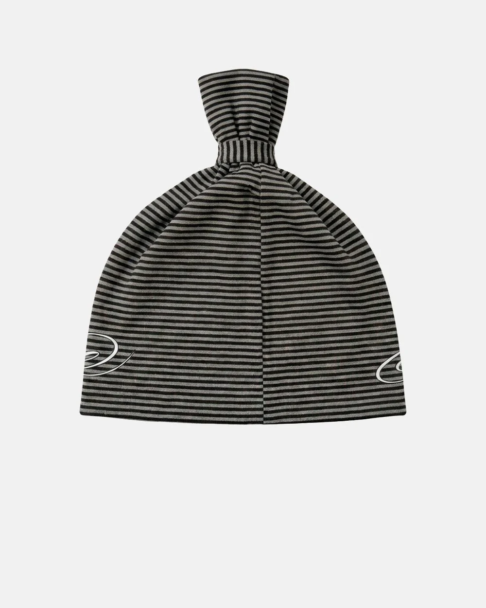 SCRIPTED STRIPES KNOT BEANIE BLACK - Image 2
