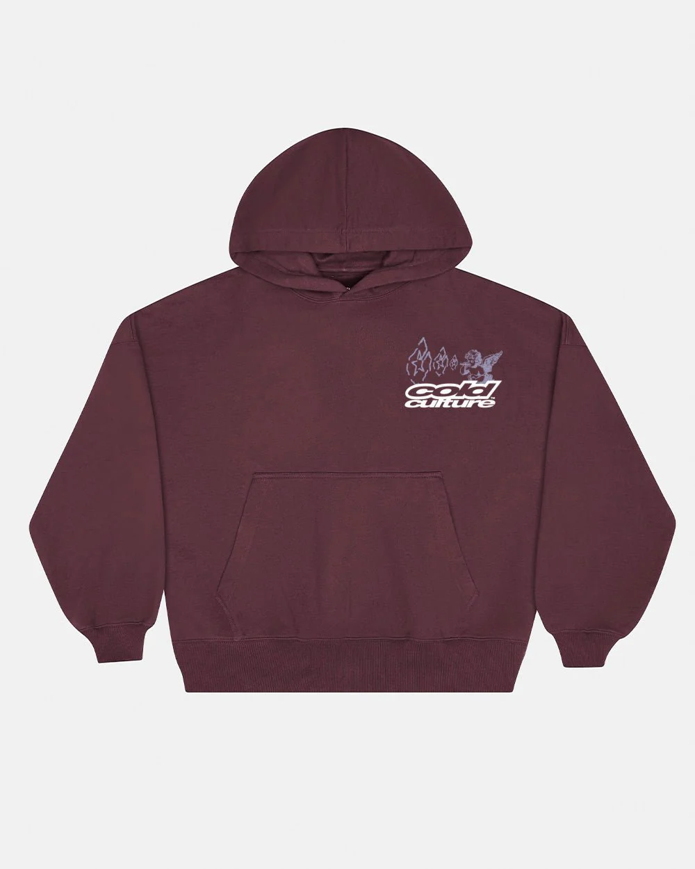 SMOKING ANGEL HOODIE BURGUNDY - Image 3