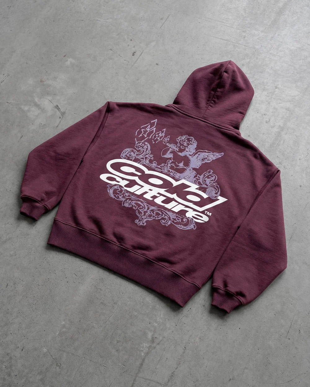 SMOKING ANGEL HOODIE BURGUNDY - Image 8