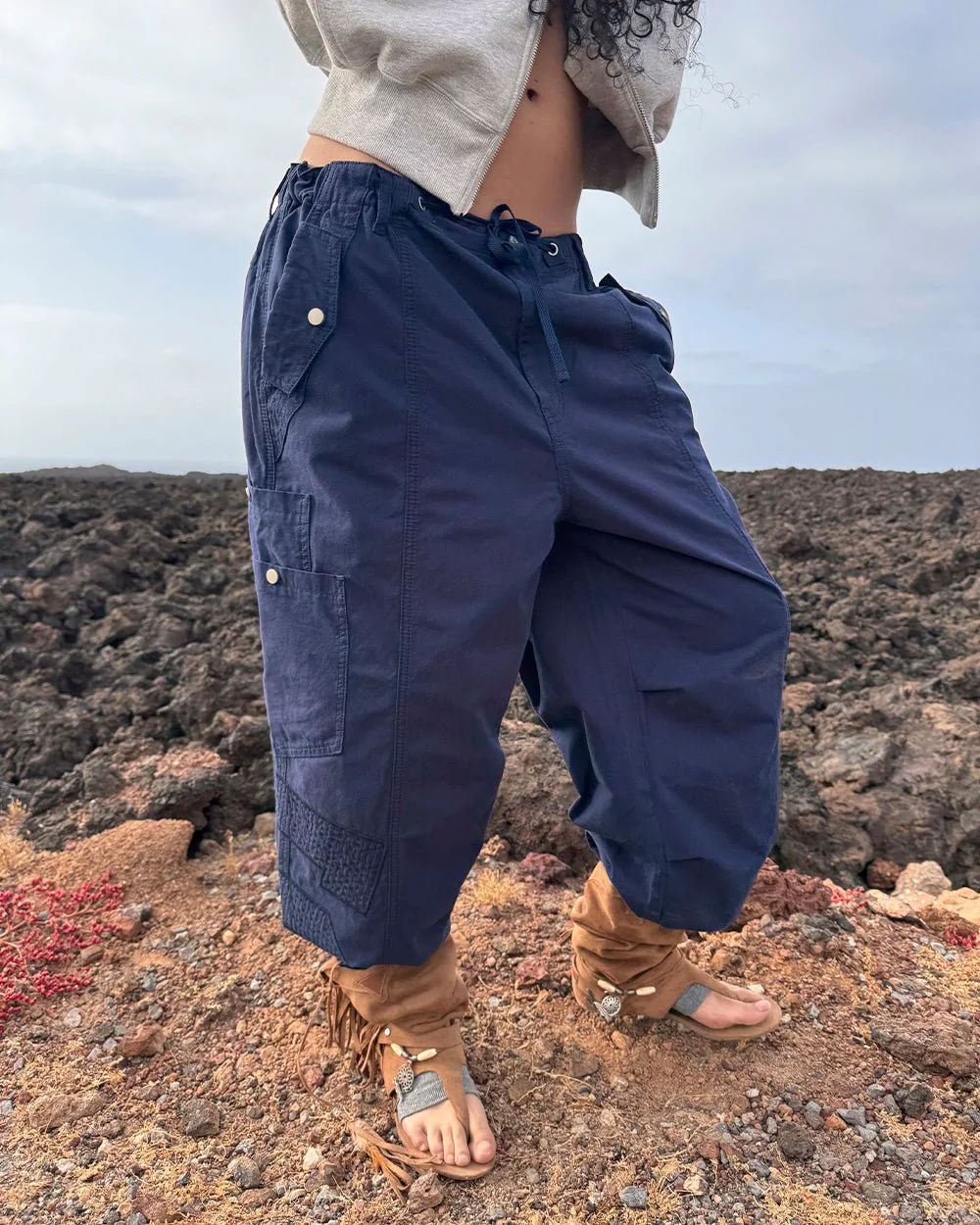 SOLID CARGO PANTS NAVY - Image 15