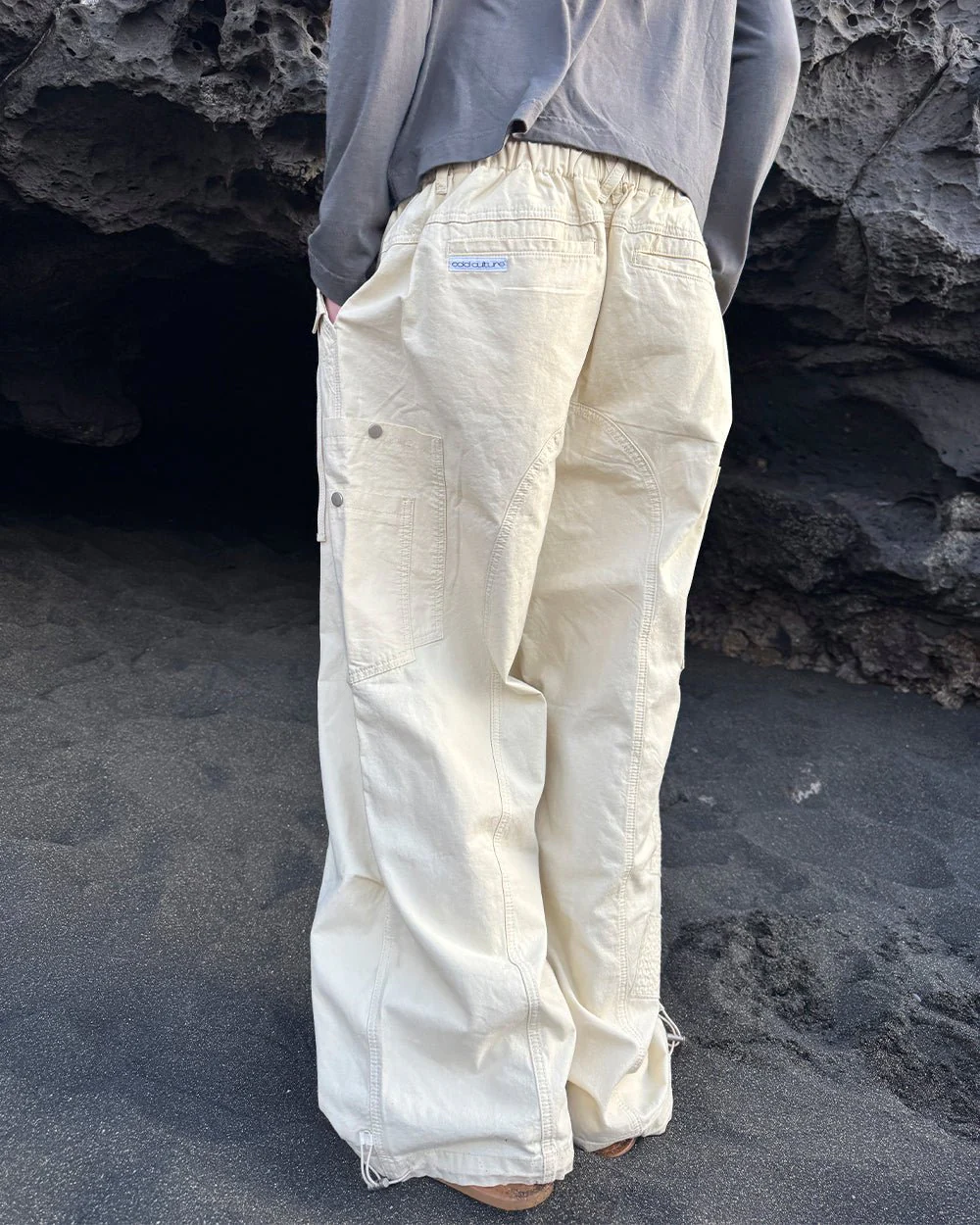 SOLID CARGO PANTS WHITE - Image 15