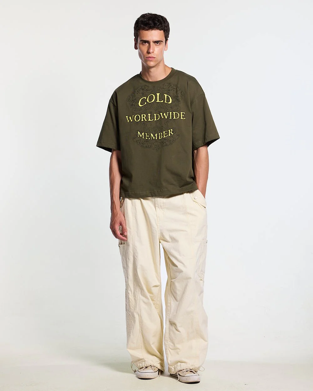 SOLID CARGO PANTS WHITE - Image 5