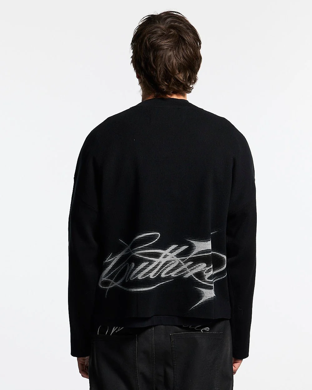 SPARKLY SCRIPT KNIT BLACK - Image 3
