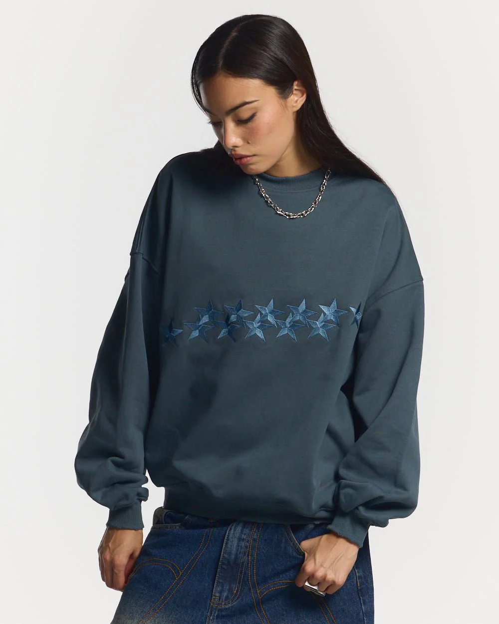 STARS CREWNECK SLATE BLUE - Image 5
