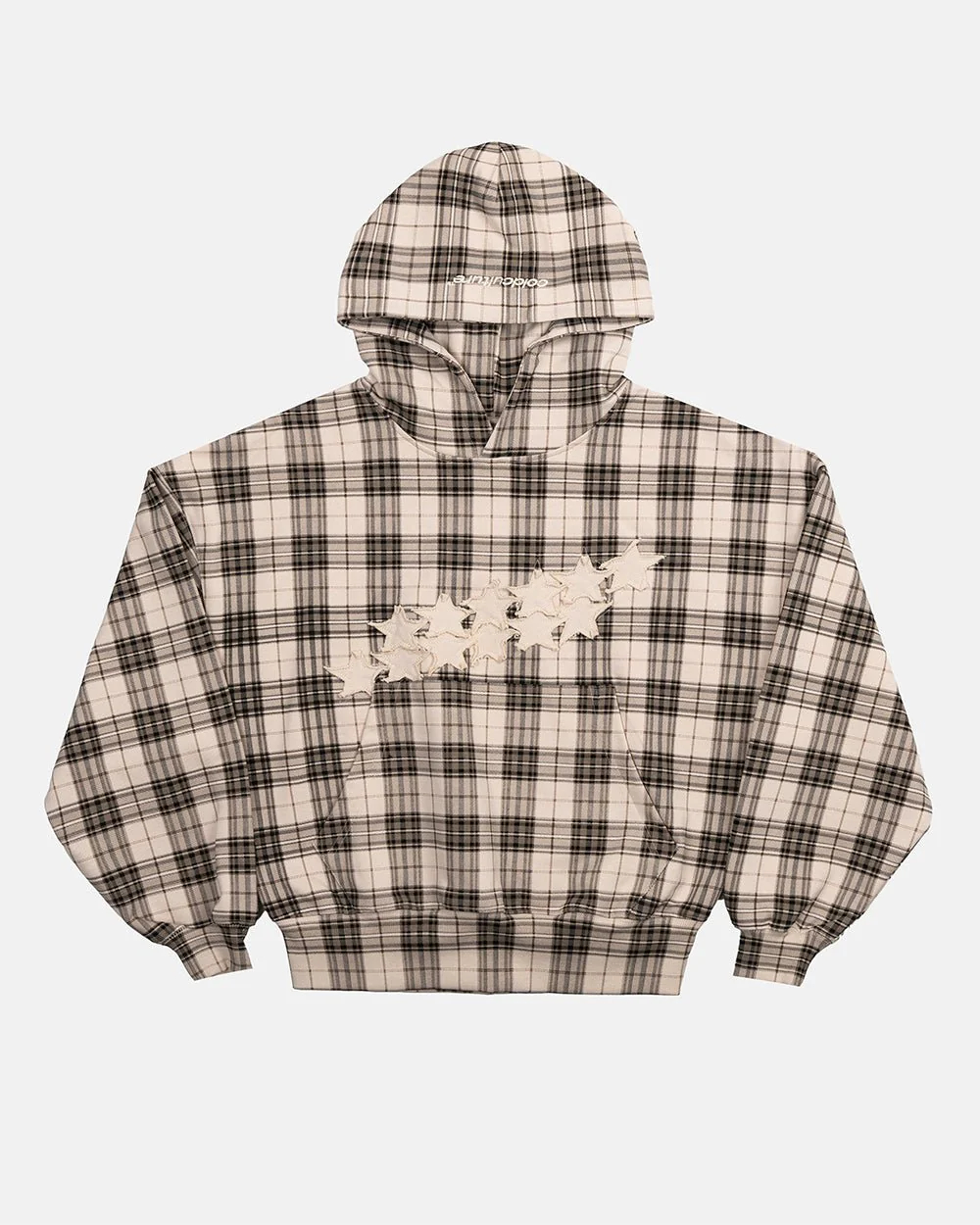 STARS TARTAN HOODIE BEIGE