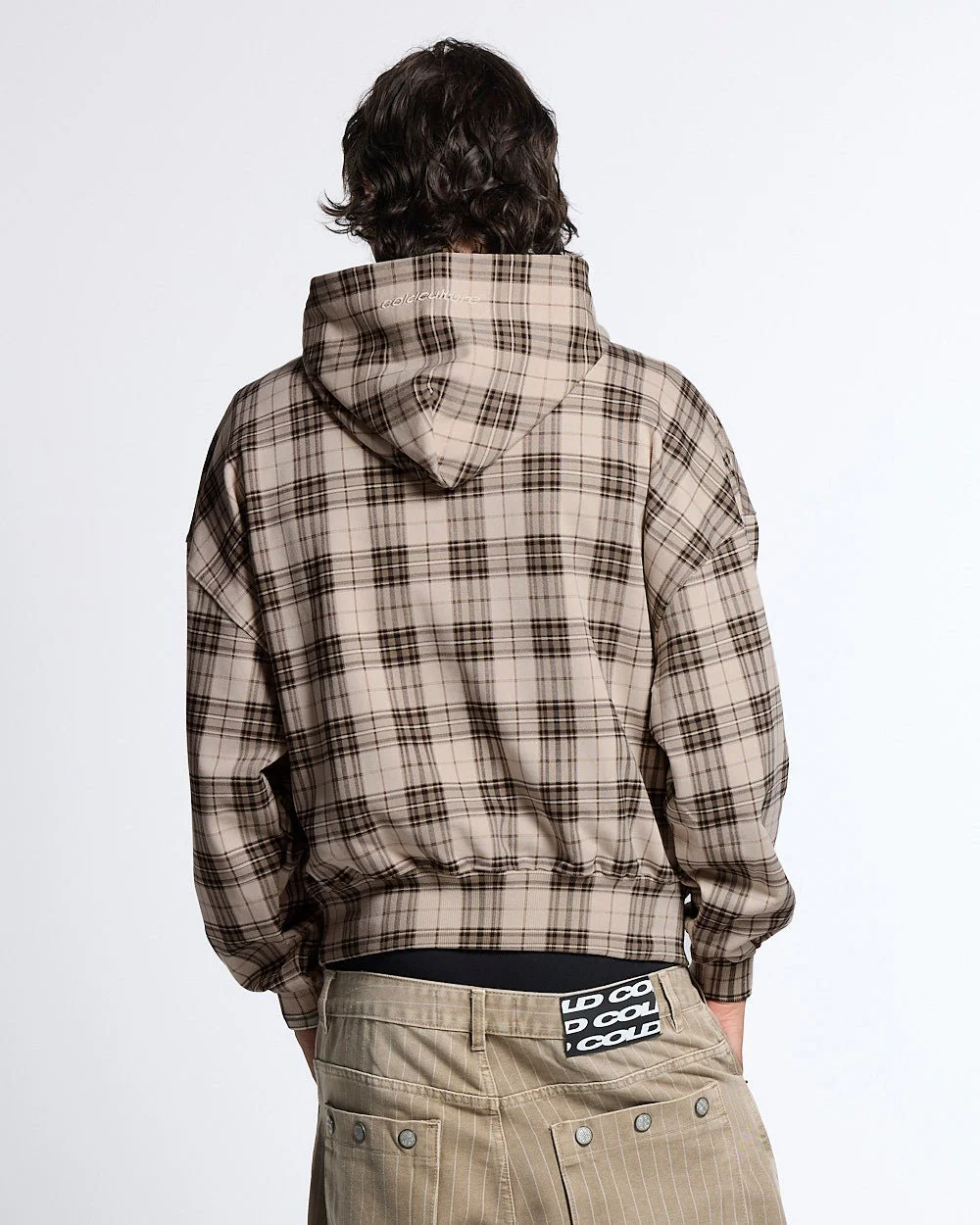 STARS TARTAN HOODIE BEIGE - Image 4