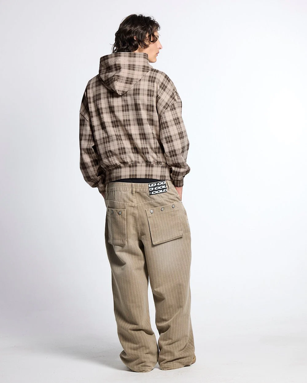 STARS TARTAN HOODIE BEIGE - Image 7