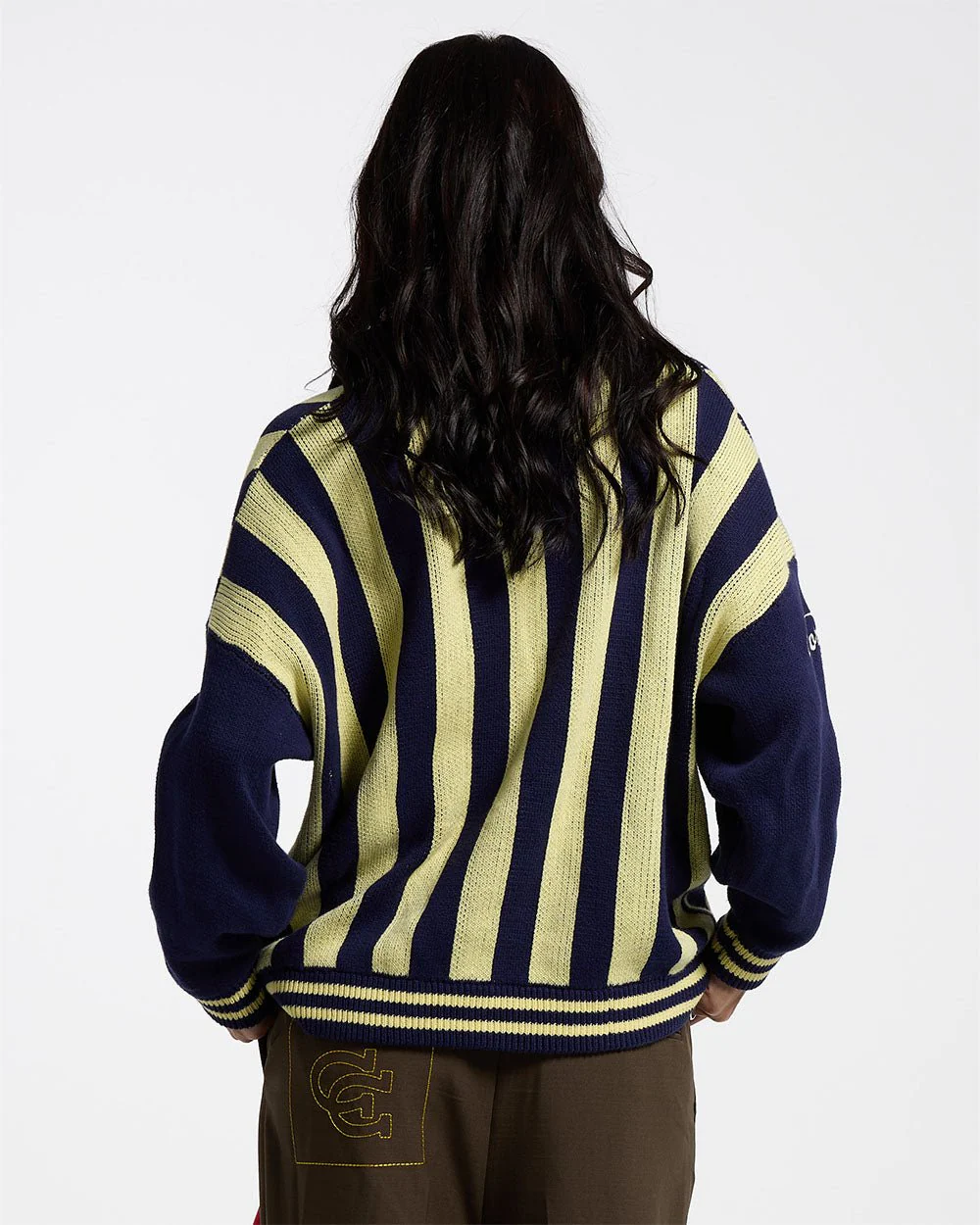 STRUCTURE COLLAR SWEATSHIRT KNIT BLUE/YELLOW - Image 6