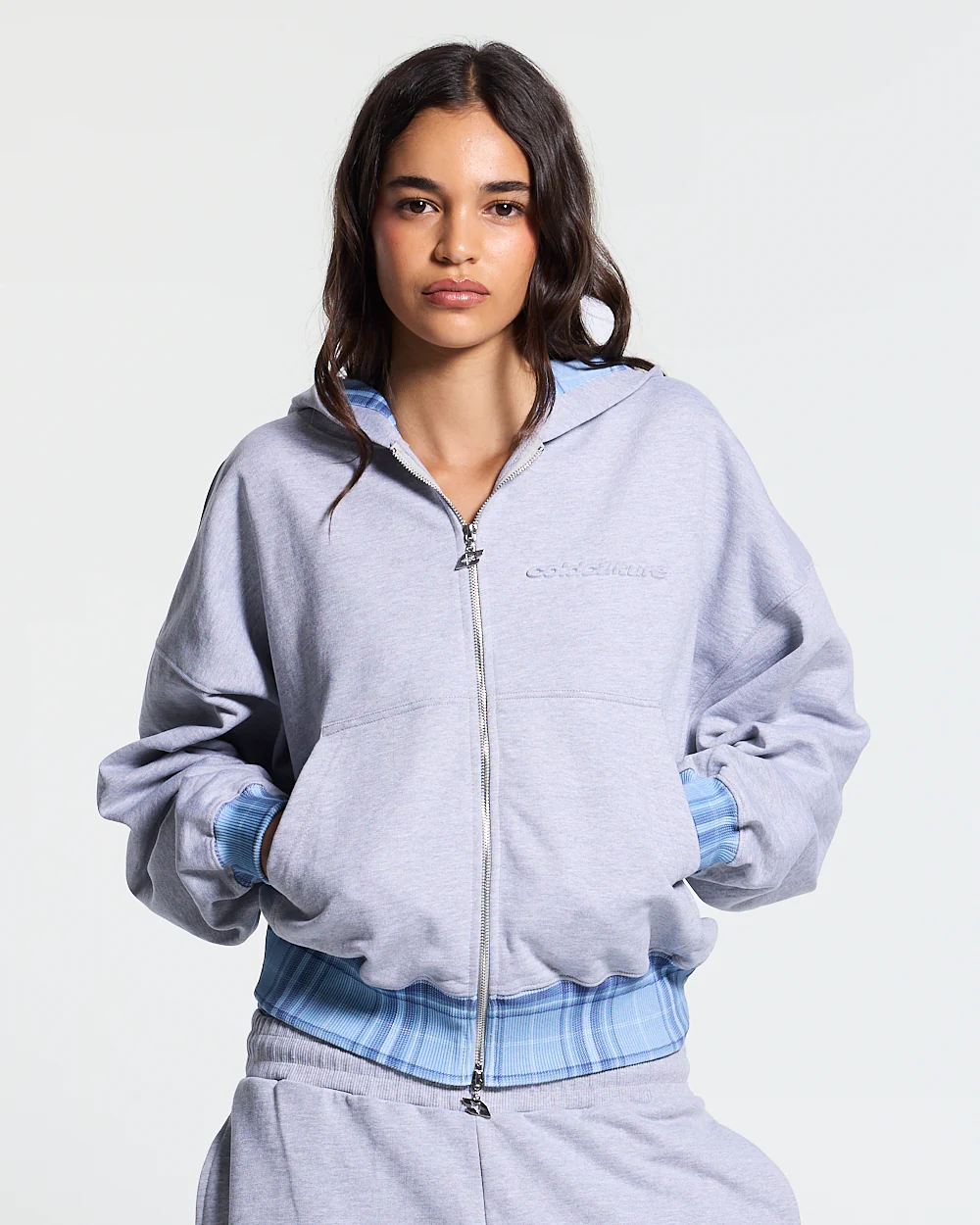 TAKE A PEAK ZIP HOODIE HEATHER GREY - Image 9