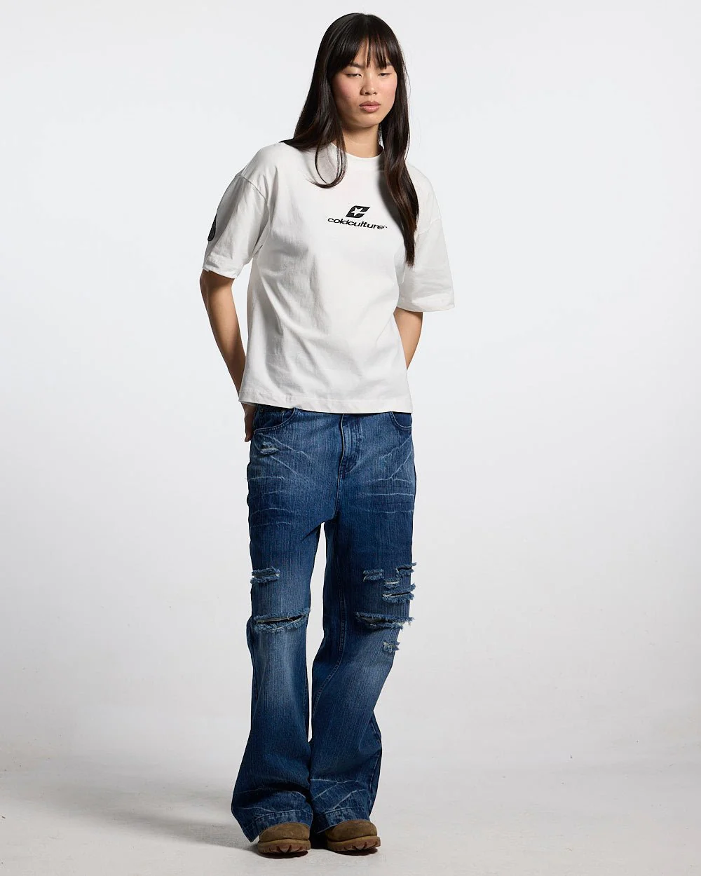 TARTAN CURVED TEE WHITE - Image 5