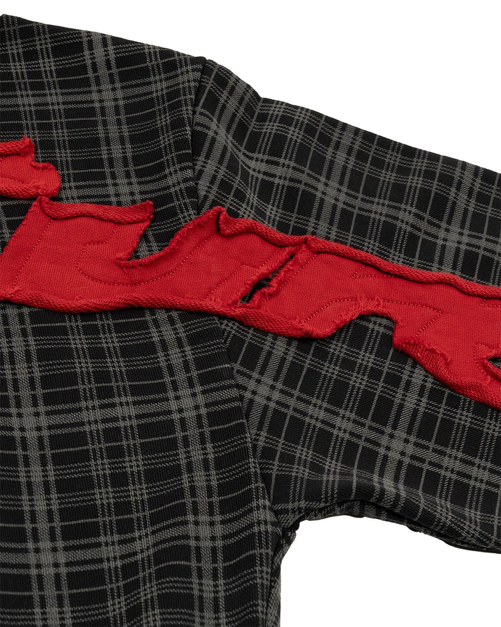 TARTAN HOODIE BLACK, GREY & RED - Image 6