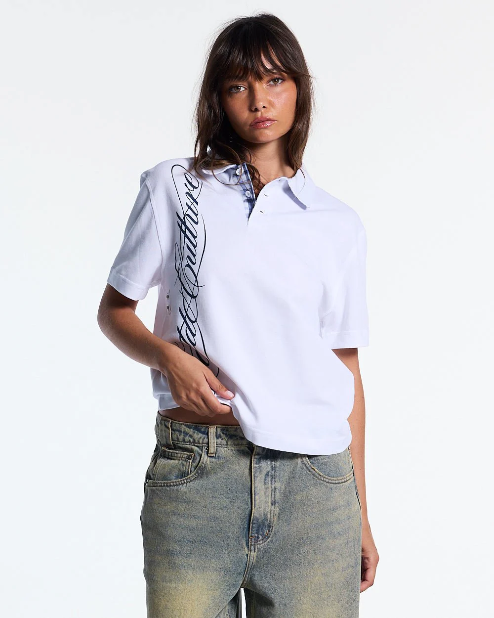 TARTAN SCRIPT POLO WHITE - Image 7