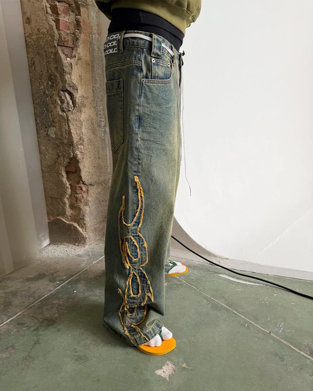 TRIBAL DISTRESSED V2 PANTS GREEN WASHED DENIM - Image 13