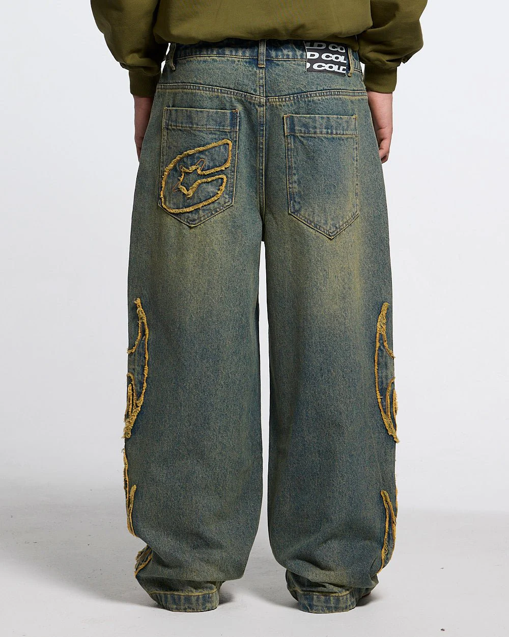 TRIBAL DISTRESSED V2 PANTS GREEN WASHED DENIM - Image 3
