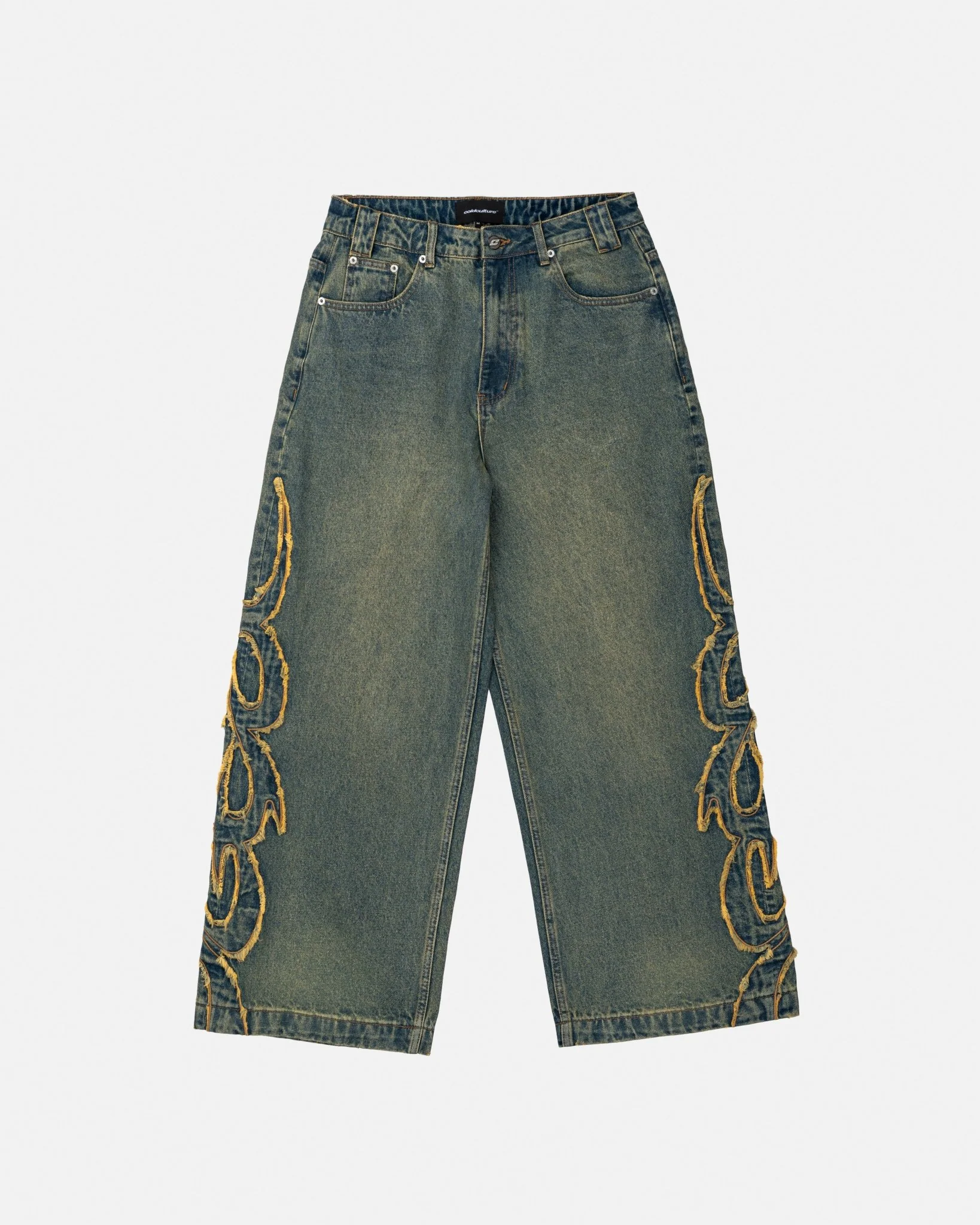 TRIBAL DISTRESSED V2 PANTS GREEN WASHED DENIM - Image 4