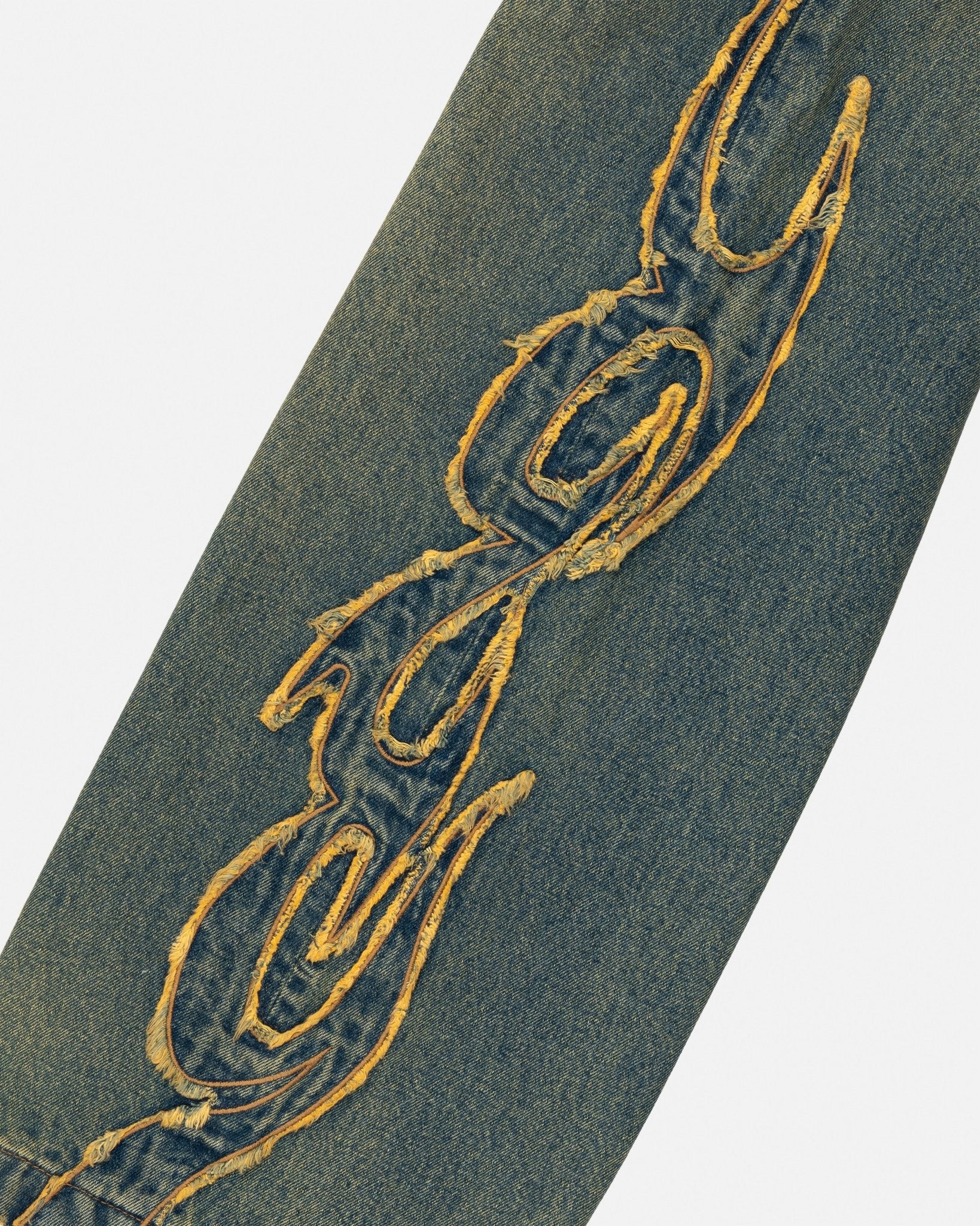TRIBAL DISTRESSED V2 PANTS GREEN WASHED DENIM - Image 6