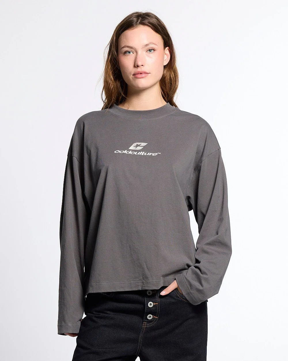 TARTAN DISTRESS CURVED LONGSLEEVE DARK GREY - Image 8