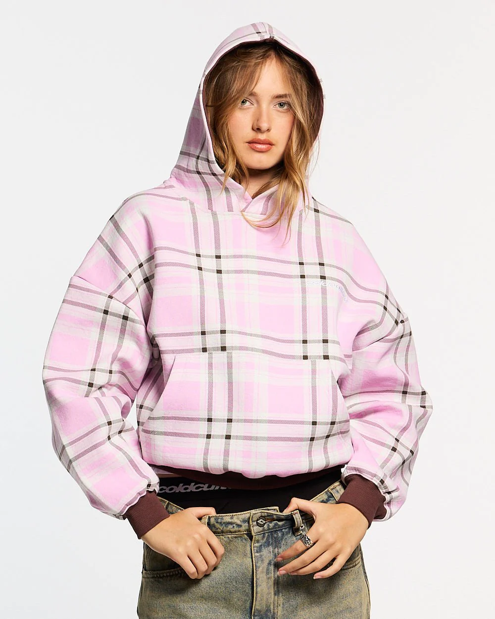 TWO FACES HOODIE BROWN & PINK - Image 6